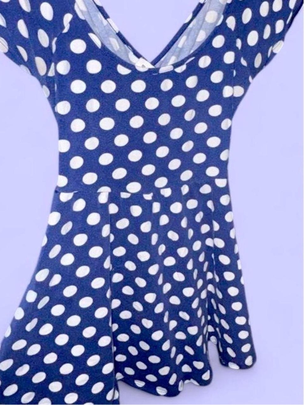 Vintage Monteau Blue and White Polka Dot Mini Dress